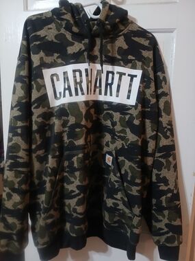 Carhartt Camo Pullover Hoodie - Green/Black